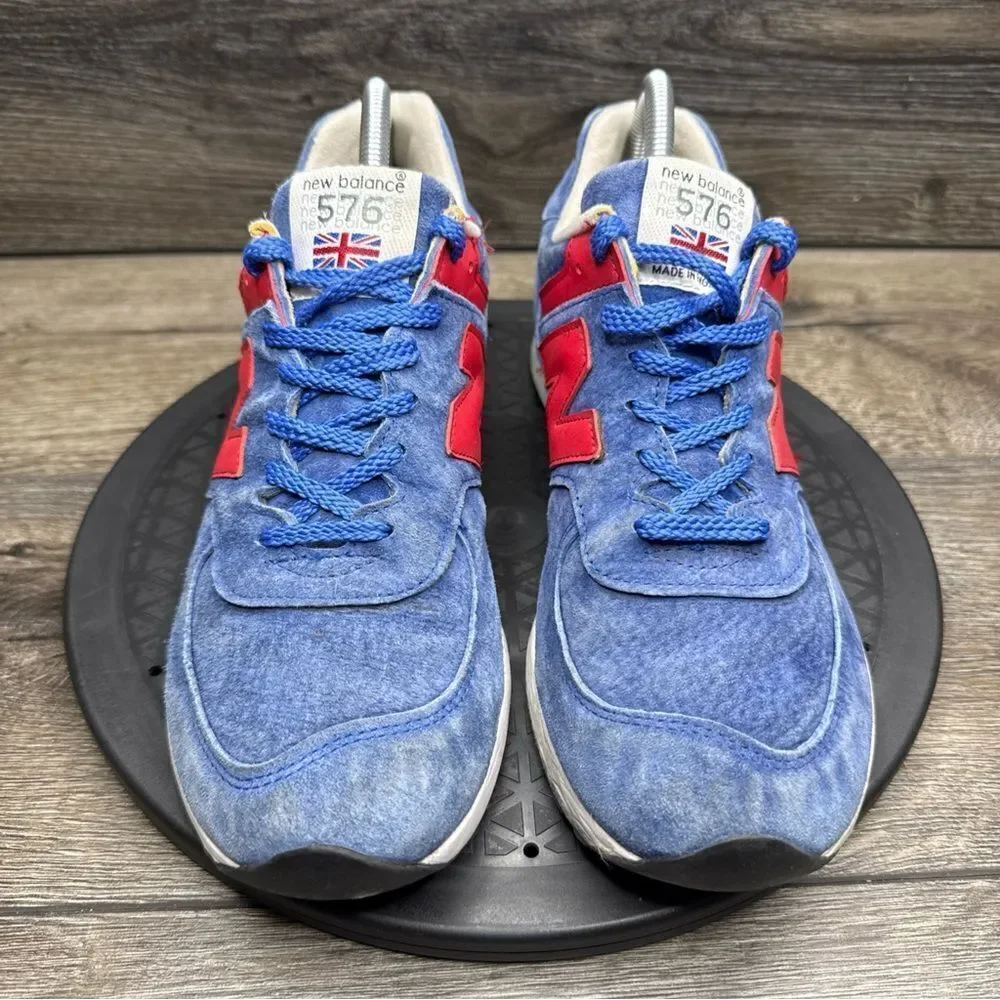 New Balance 576 Mens Size 7.5 D Royal Blue Red Athletic Sneakers M576SBR UK